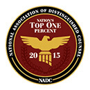 Nation’s Top One Percent Award by NADC
